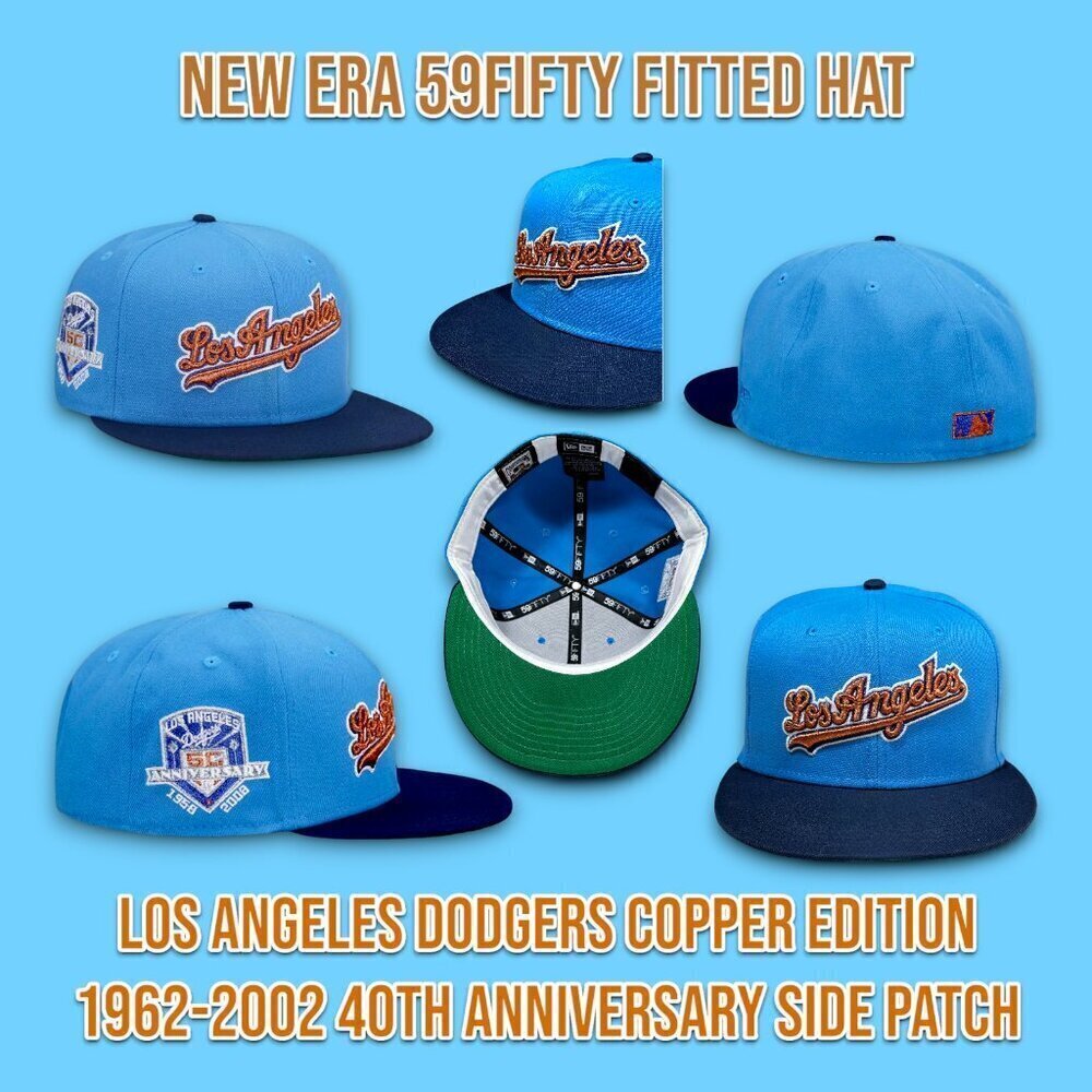 New Era Los Angeles Dodgers 59FIFTY Fitted Hat Copper Edition 50TH Anni 7 5/8_A1